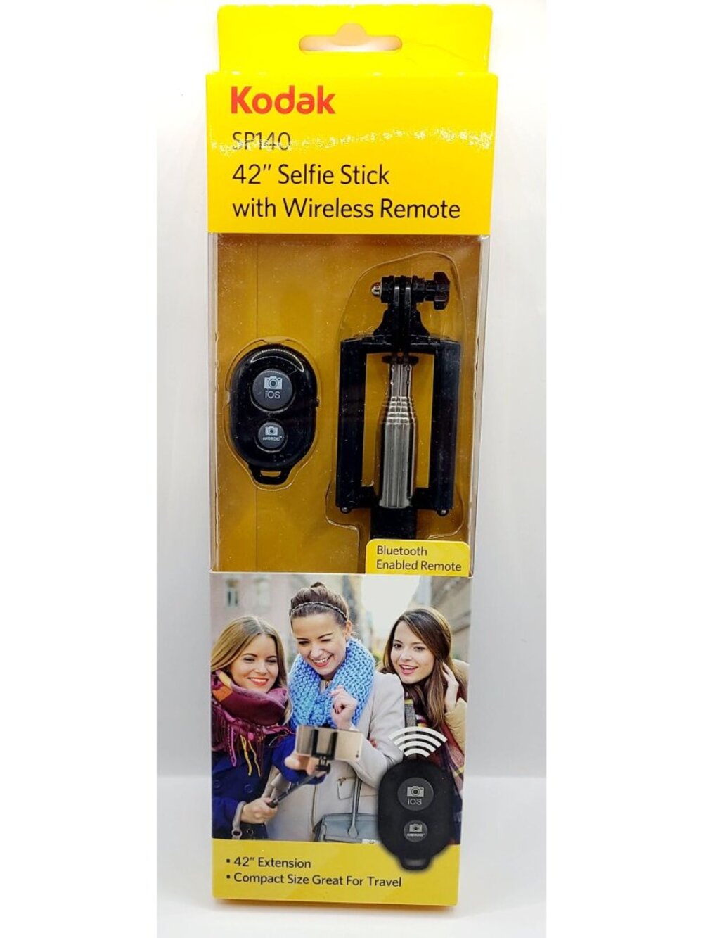 Kodak Selfie Stick SP140 Wireless Bluetooth Remote Control Compact 42 Inch
